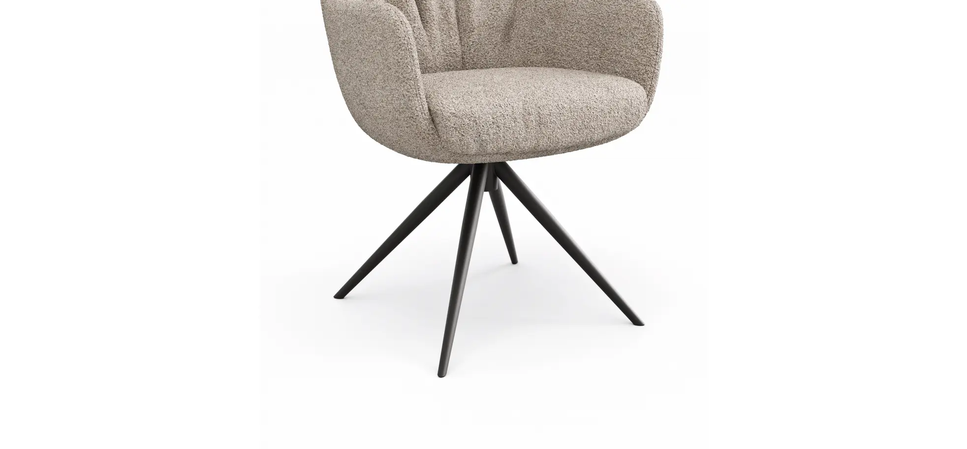 Armlehnstuhl Mis Legere - Boucle, Natur, Stativ, Anthrazit