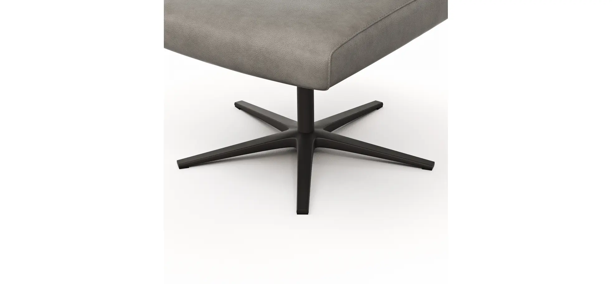 Hocker Noto Relax II - Leder, Eisengrau