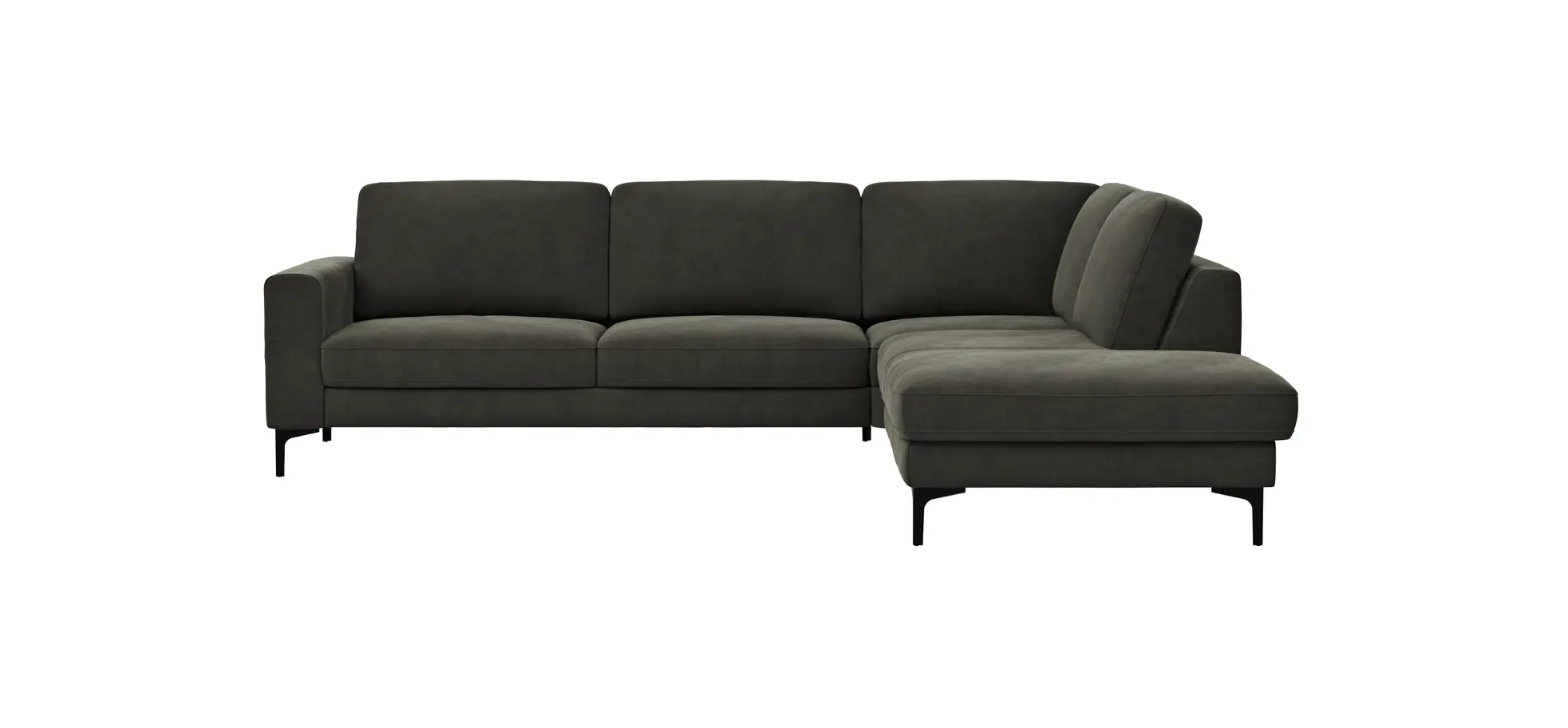 Ecksofa Oviedo - Ecke links mit 2,5-Sitzer, Stoff, Braungrün 102378