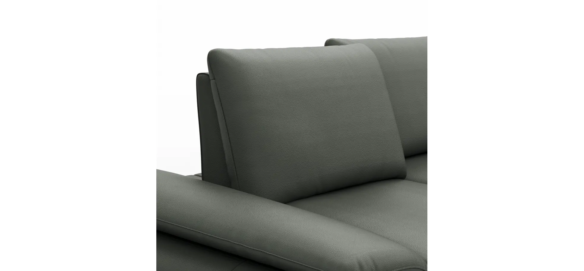 Sofa Collina - 3-Sitzer, Leder, Schlammgrün