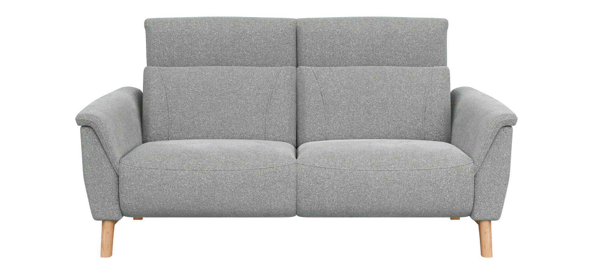 Sofa Nevin - 2,5-Sitzer inkl. Kopfpolsterverstellung, Stoff, Silbergrau 3028410