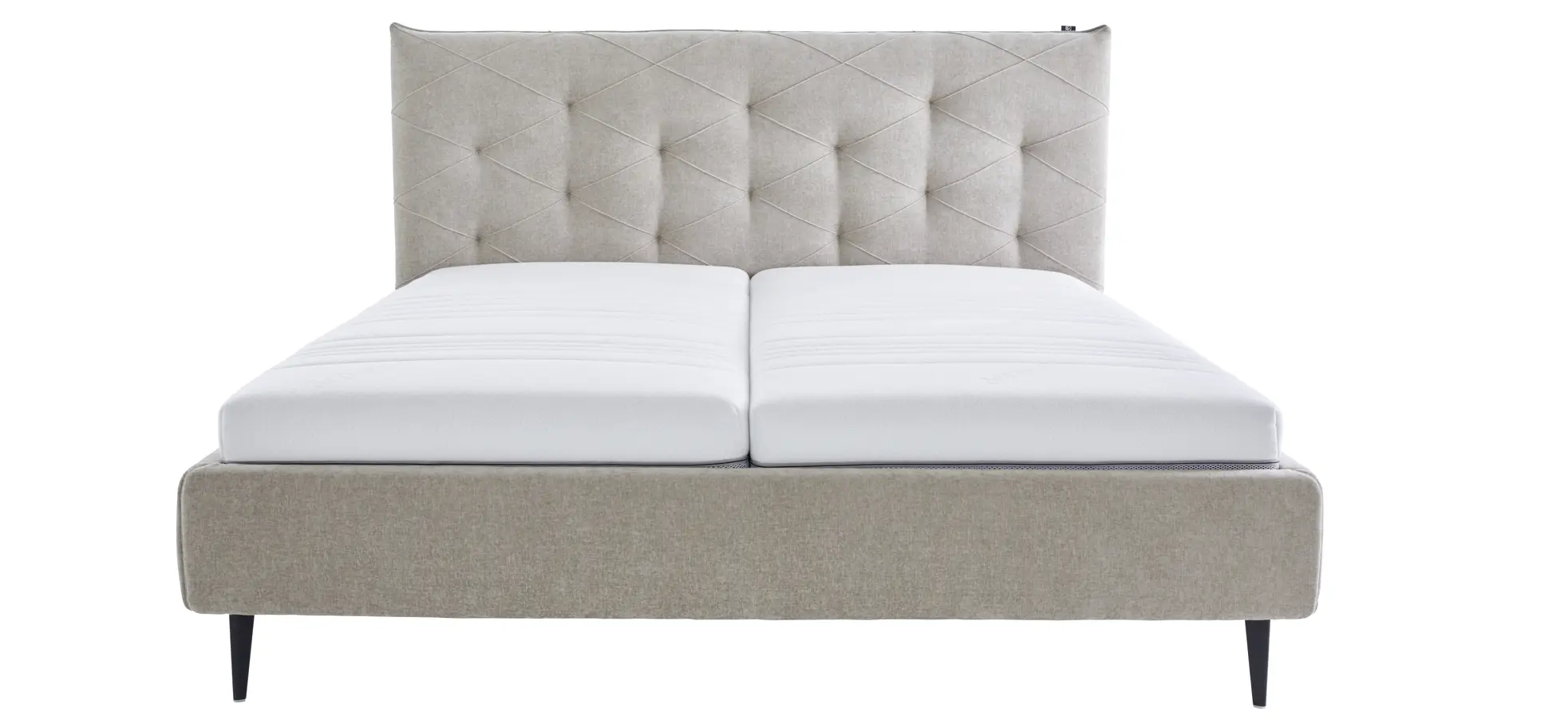 Polsterbett Delia - Liegefläche ca. 180x200 cm, Stoff, Beige