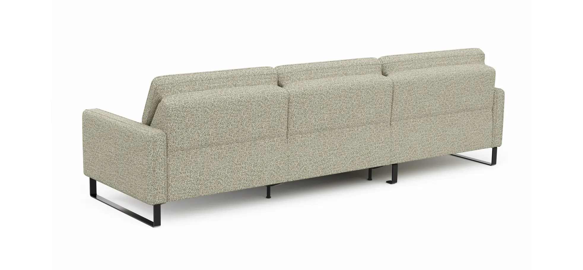 Ecksofa Valera - Longchair mit 3-Sitzer rechts inkl. Rückenlehne verstellbar und Relaxfunktion motorisch, Stoff, Limone