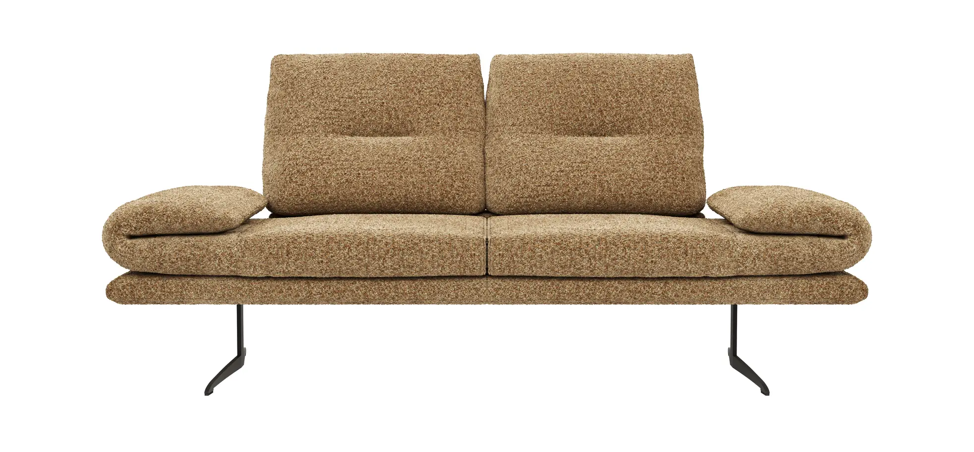 Sofa Lucero 2.0 - 2-Sitzer inkl. Drehsitz, Rollout-Armlehne und Sitztiefe verstellbar, Stoff, Cognac 1291429868