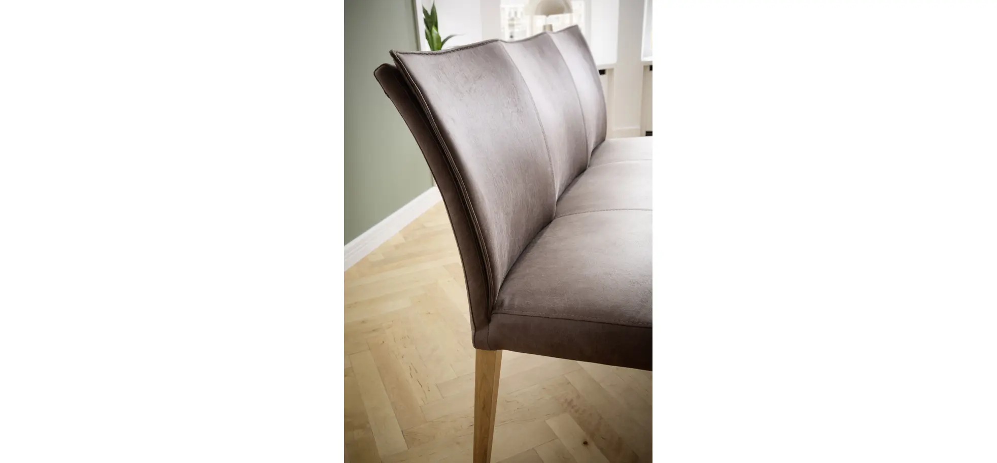 Polsterbank Florea - Breite ca. 155 cm, Stoff, Dunkelbraun