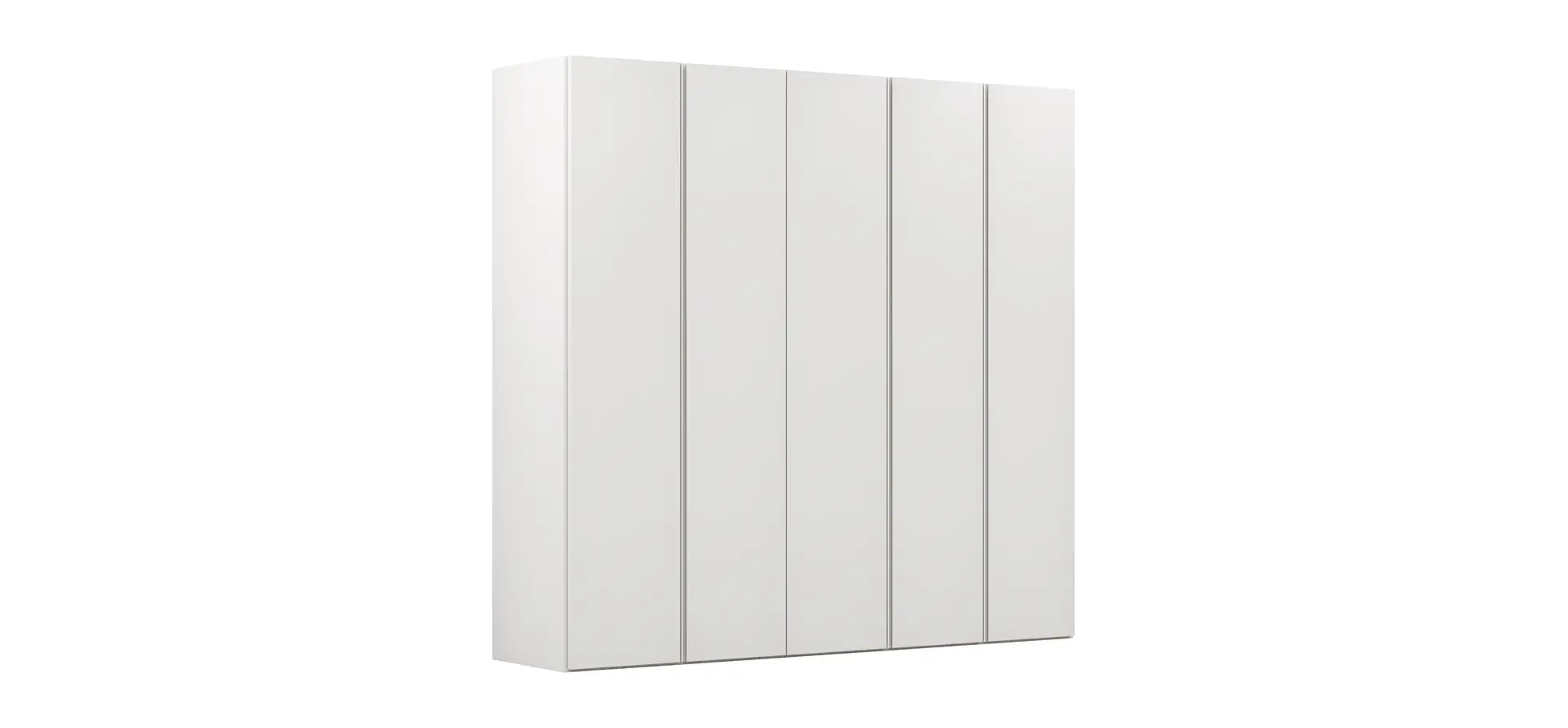 Drehtürenschrank Loretto - B ca. 254 cm, Melamin matt, Weiß