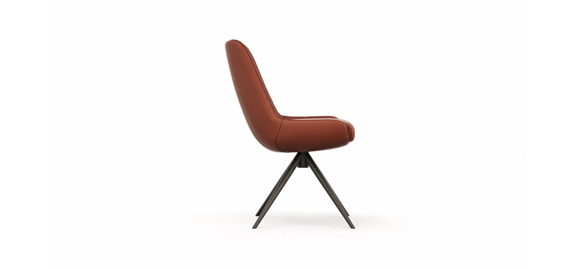 Stuhl Mis - Leder, Rost, Gestell, Schwarz