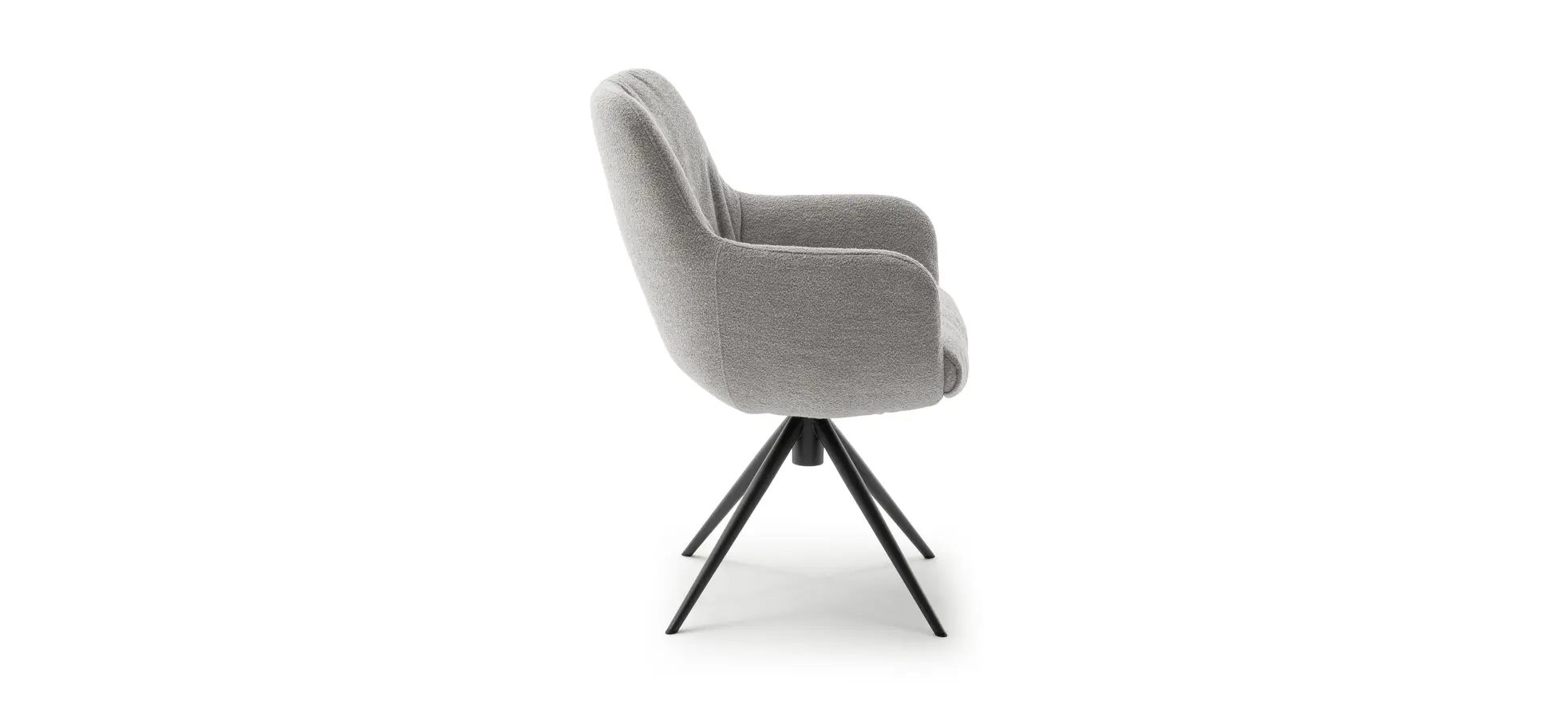 Armlehnstuhl Mis Legere - Boucle, Grau, Stativ, Anthrazit