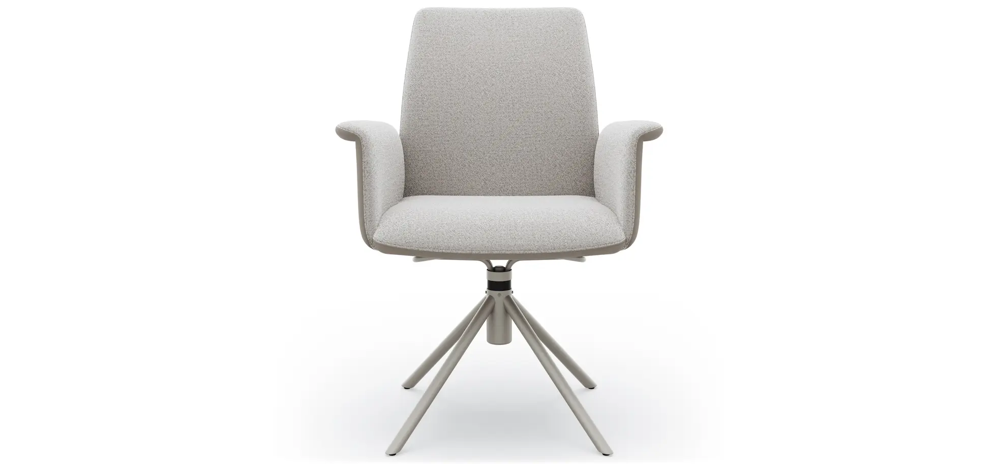 Armlehnstuhl Sedana - drehbar, Leder & Stoff, Grau