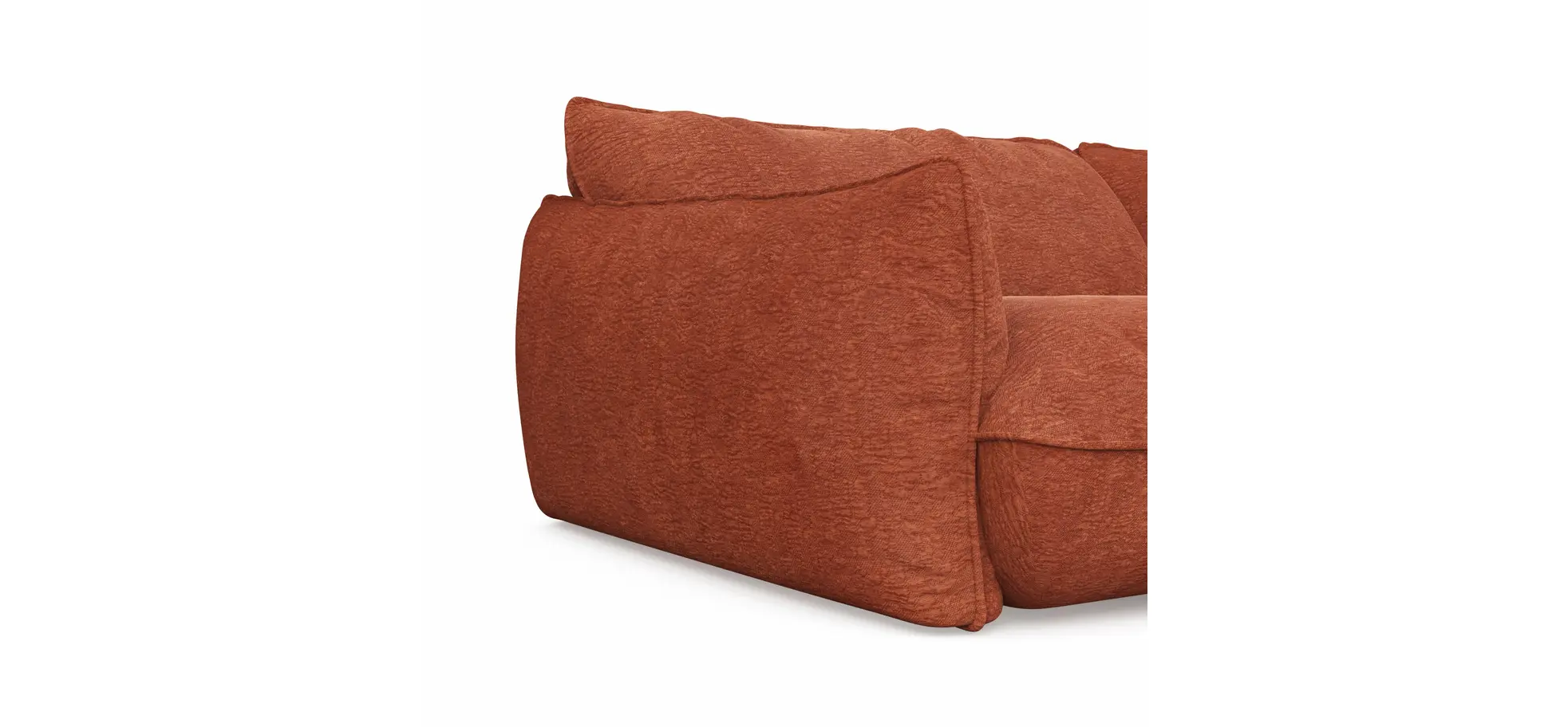 Ecksofa Fluffy - 2,5-Sitzer mit Longchair rechts inkl. Rückenlehne verstellbar, Stoff, Kupfer