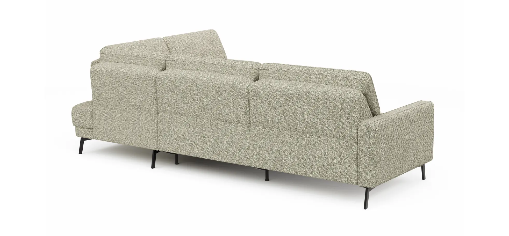 Ecksofa Valera - 3-Sitzer mit Ecke rechts inkl. Rückenlehne verstellbar und Relaxfunktion motorisch, Stoff, Limone
