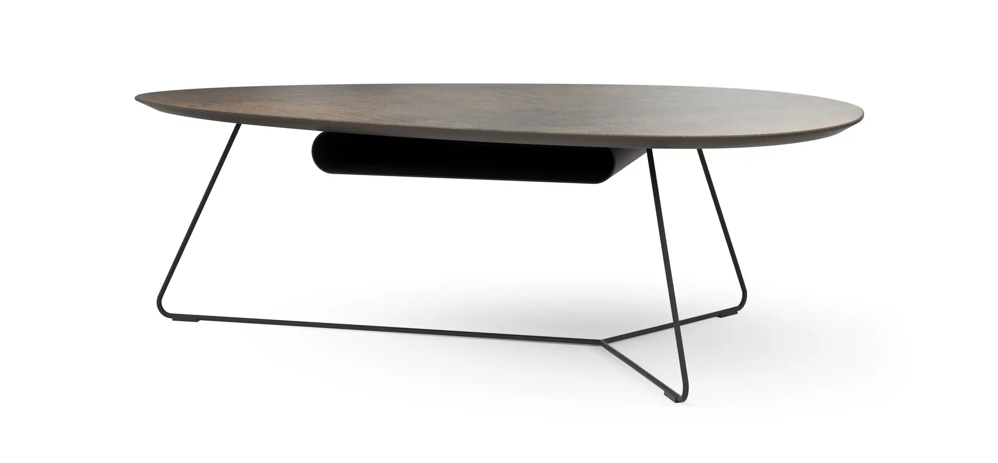 Couchtisch Fano - LBH ca. 121x75x38 cm, Ceramistone, Graubraun