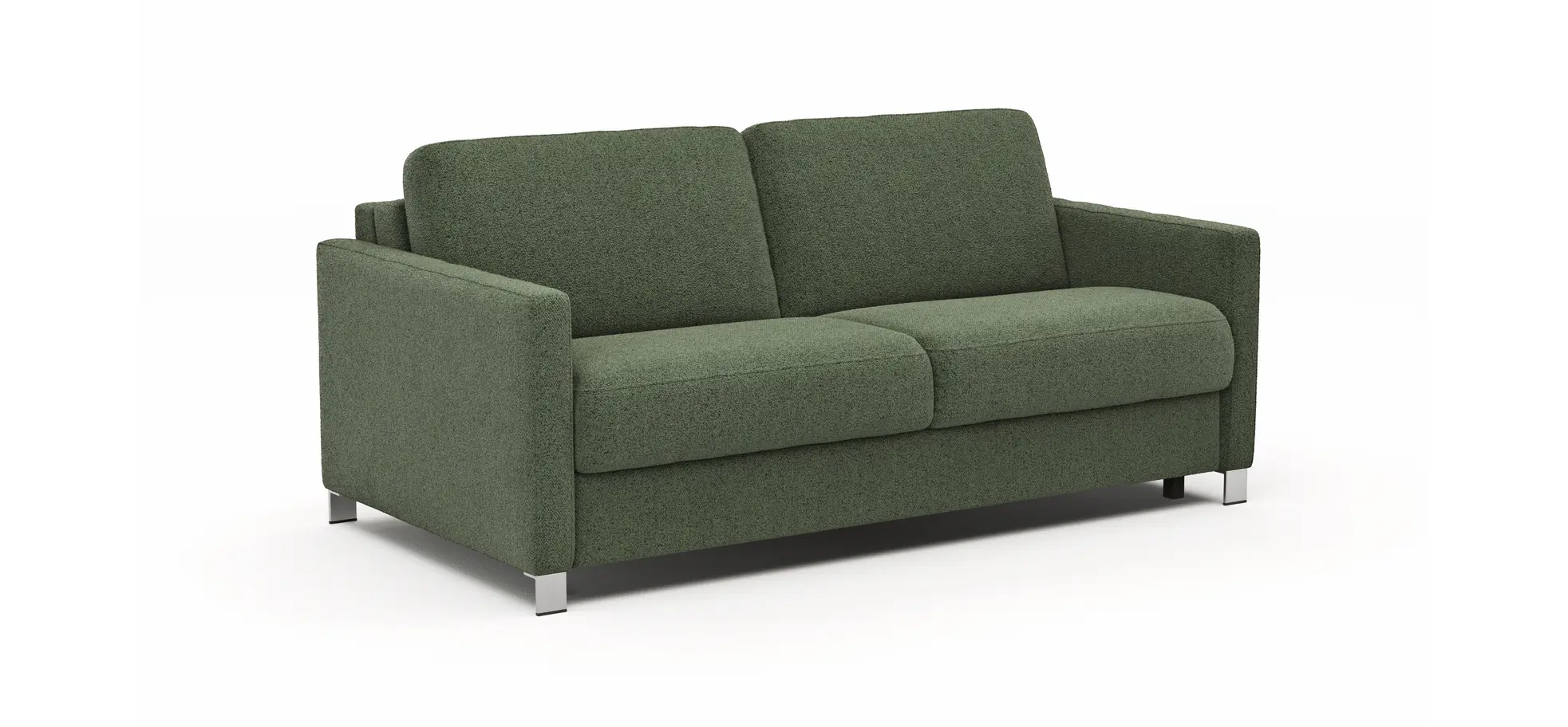 Sofa Nuoro - 2,5-Sitzer inkl. Schlaffunktion, Armlehne schmal, Stoff, Olivgrün