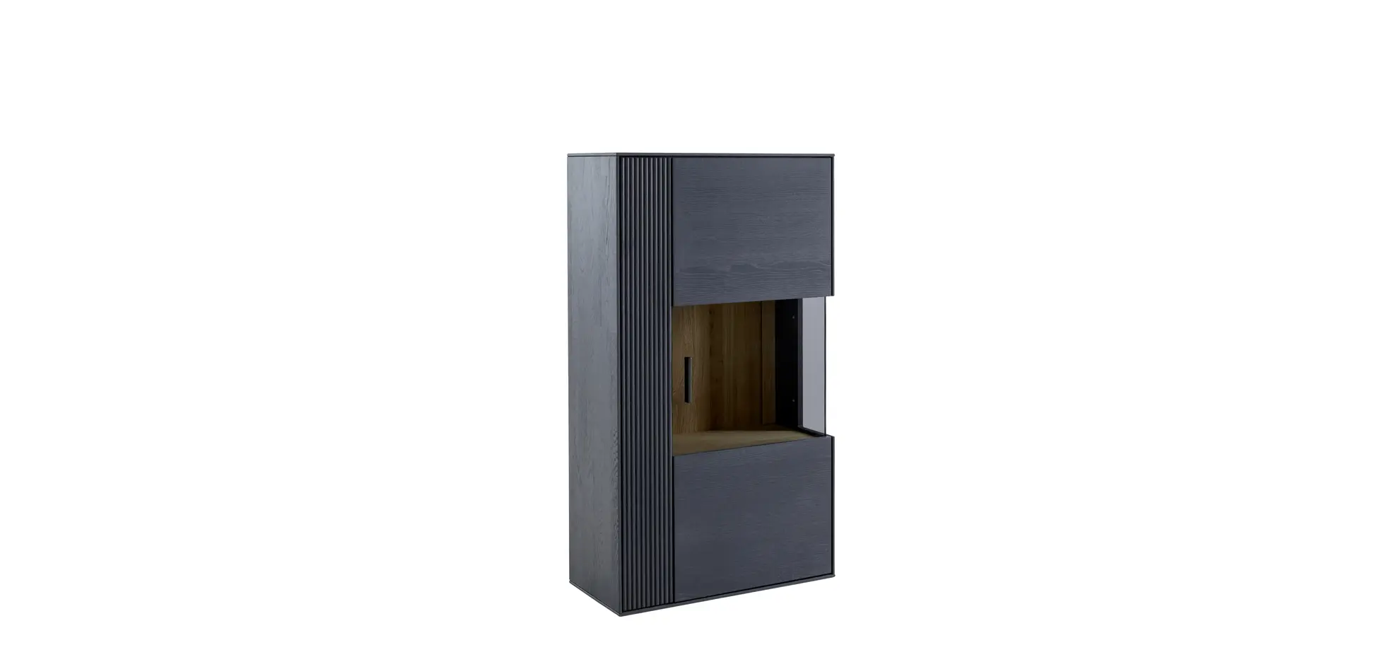 Hängevitrine Estana - Eiche massiv, Anthrazit