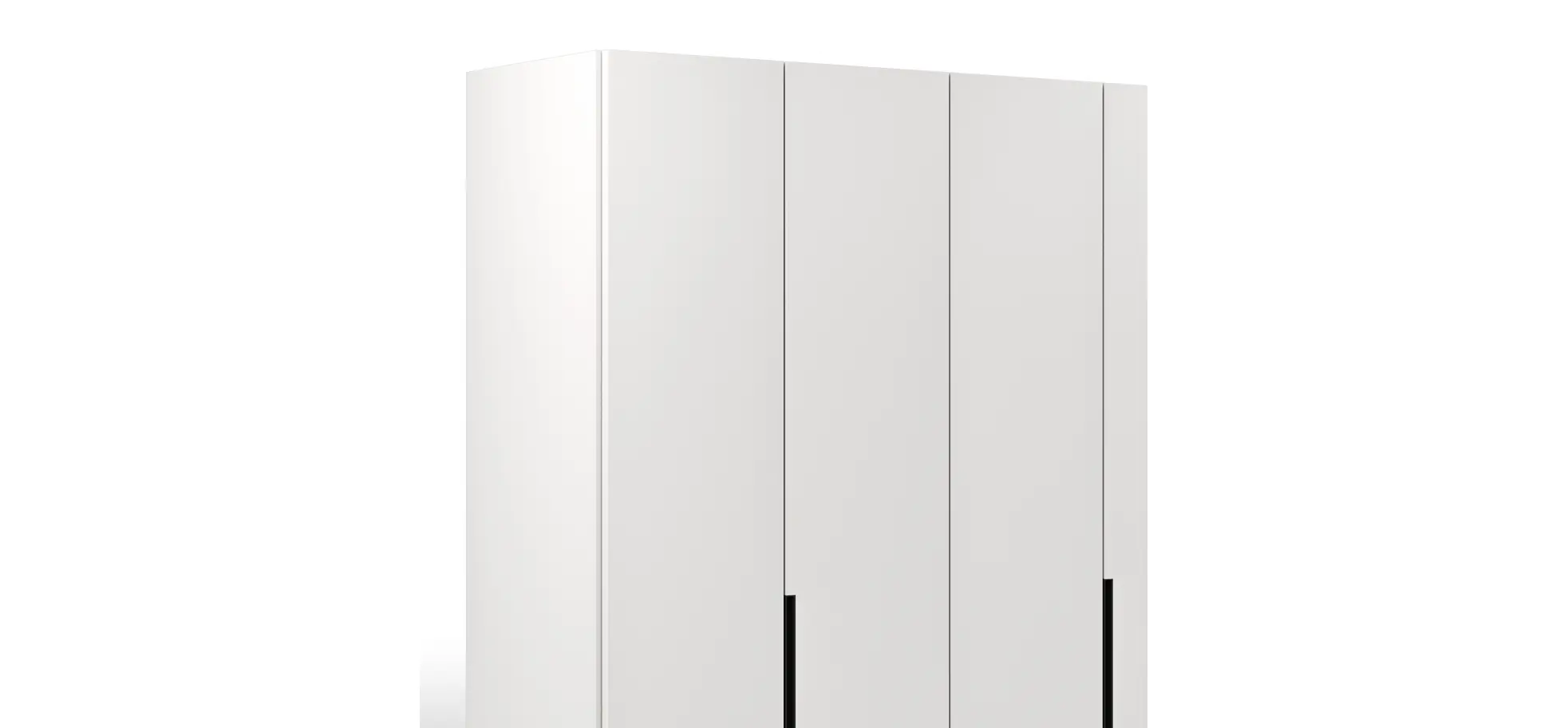 Drehtürenschrank Loretto - B ca. 280 cm, Lack matt, Weiß