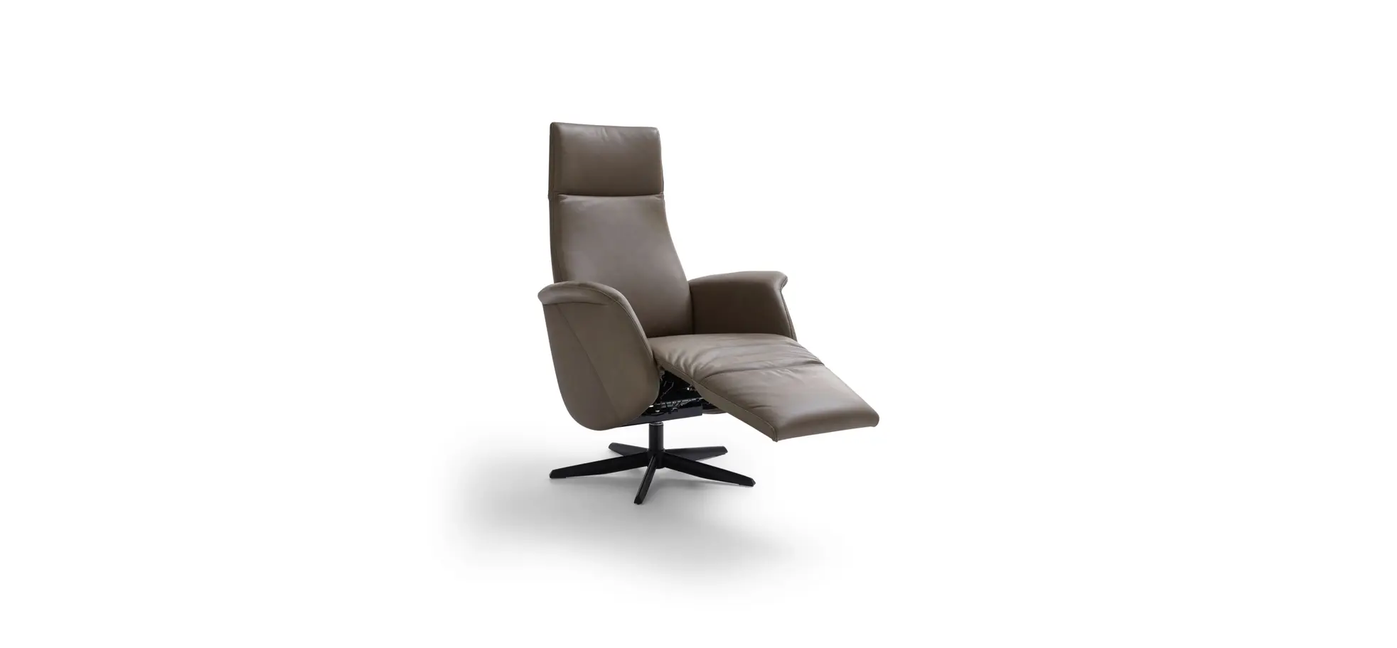 Sessel Girona - Relaxfunktion (motorisch), Leder, Moos