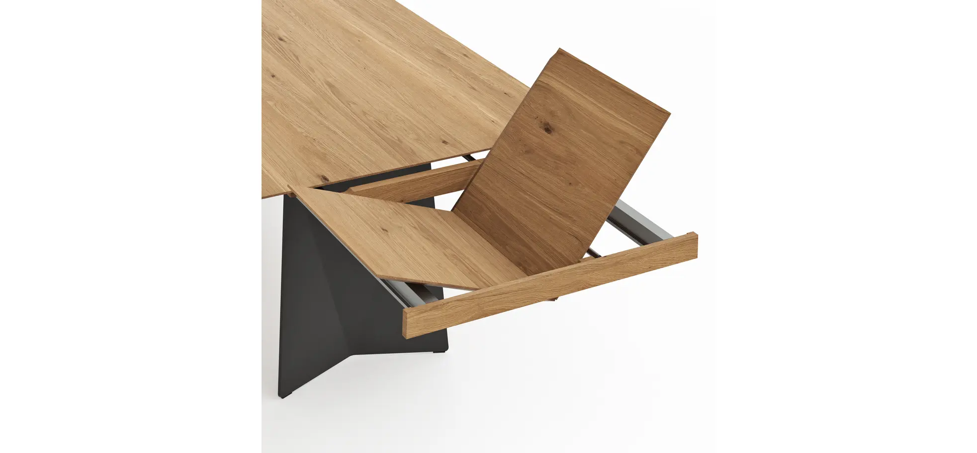 Esstisch 3100 - LB ca. 200x100 cm, beiseitig ausziehbar, Asteiche massiv, Geölt