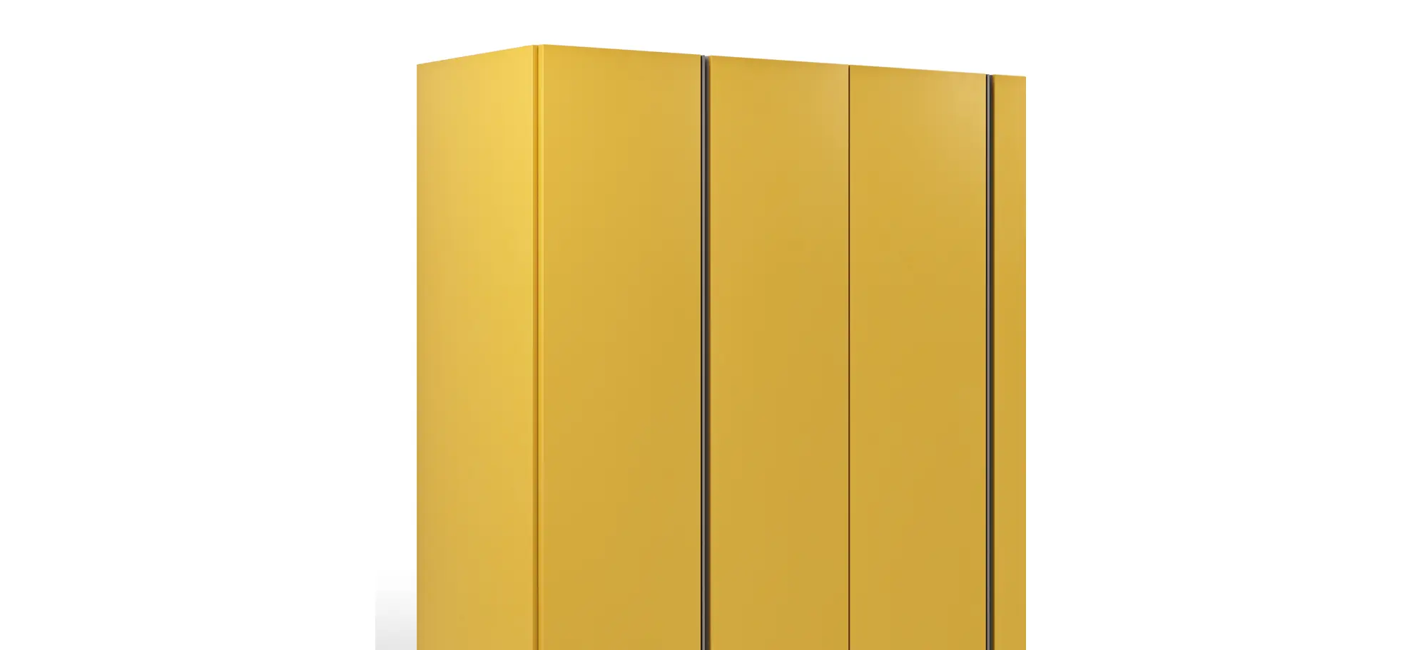 Drehtürenschrank Loretto - B ca. 280 cm, Lack matt, Safrangelb