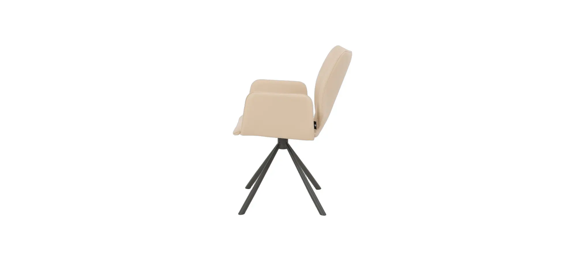 Armlehnstuhl Cupi - Stativ, Leder, Beige