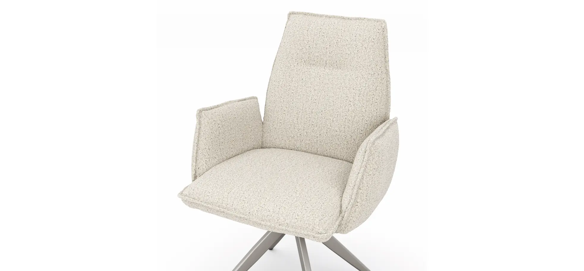 Armlehnstuhl Dinner - drehbar, Stoff, Champagner