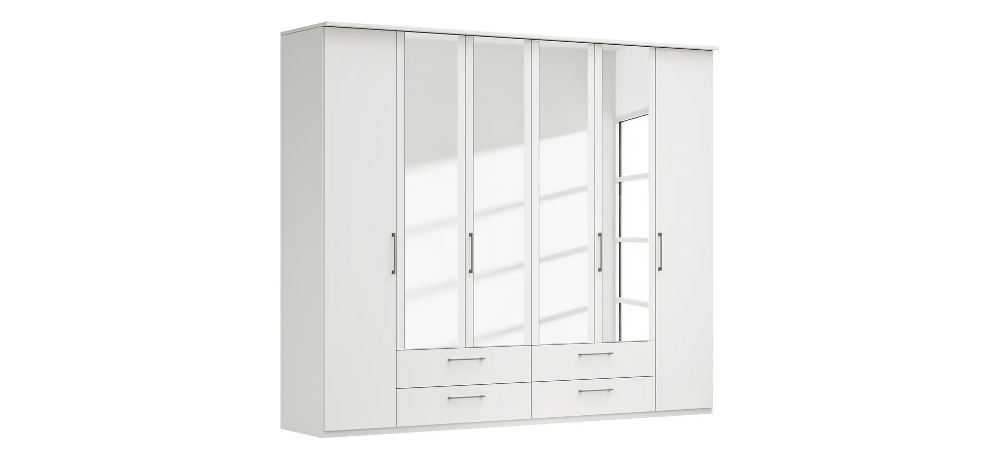 Drehtürenschrank Viana - B. ca. 270 cm, Lack, Weiß