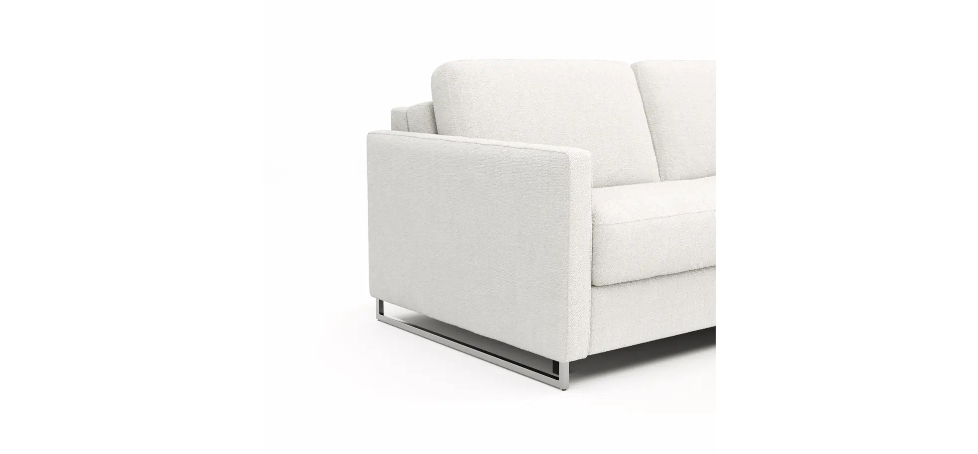 Sofa Nuoro - 2,5-Sitzer inkl. Schlaffunktion, Armlehne mit Kufe, Stoff, Natur