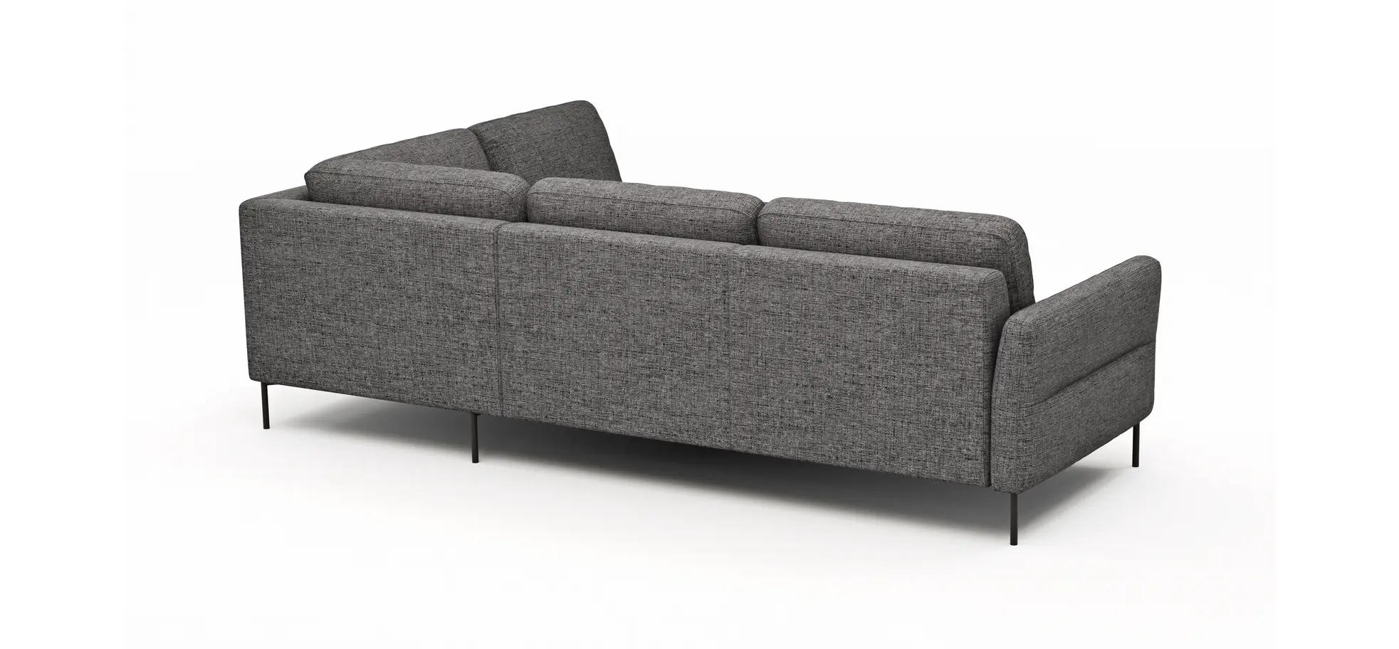 Ecksofa Enna - 3-Sitzer, Ecke rechts, Sitzvorzug (motorisch), Stoff, Graphit