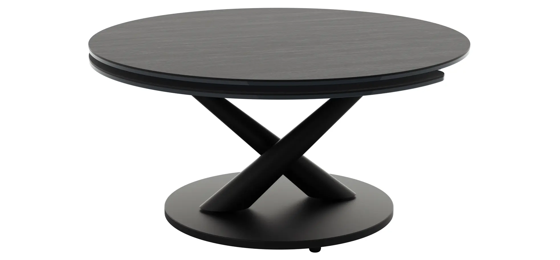 Couchtisch Spessa - LB ca. 128x80 cm, drehbar, Keramik, Anthrazit