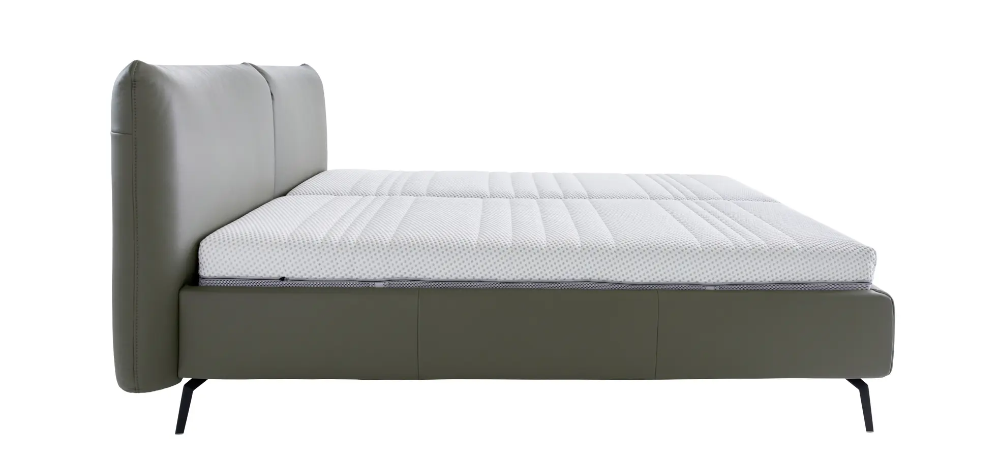 Polsterbett Delia - Liegefläche ca. 180x200 cm, Leder, Oliv