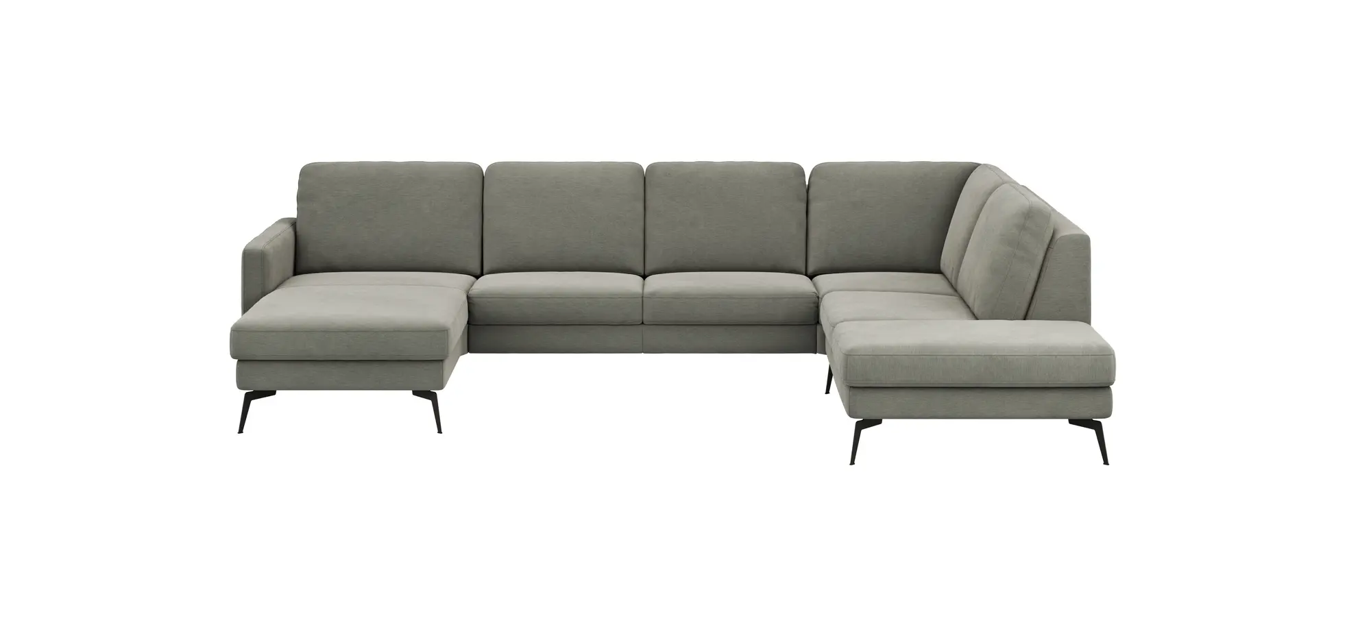 Wohnlandschaft Enna - Longchair links, 2,5-Sitzer, Ecke rechts, Stoff, Grau 109155