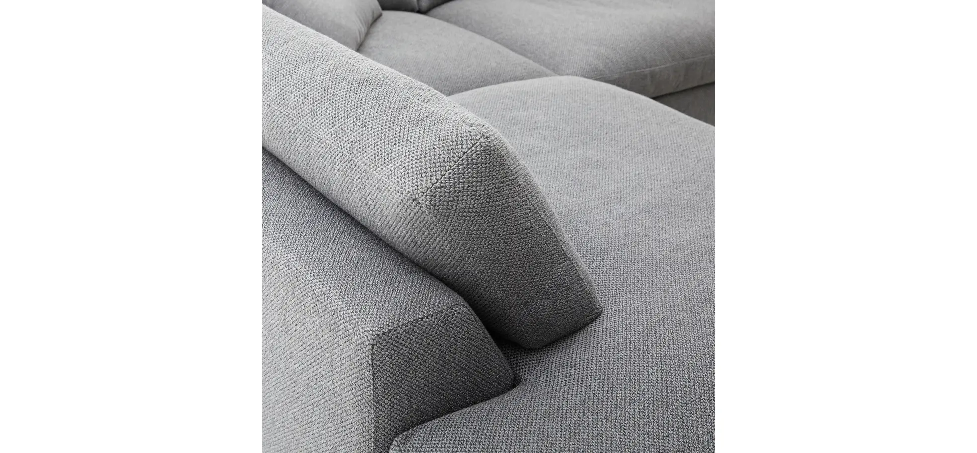 Ecksofa Aprino 3 - Ecke links mit 2,5-Sitzer, Stoff, Grau