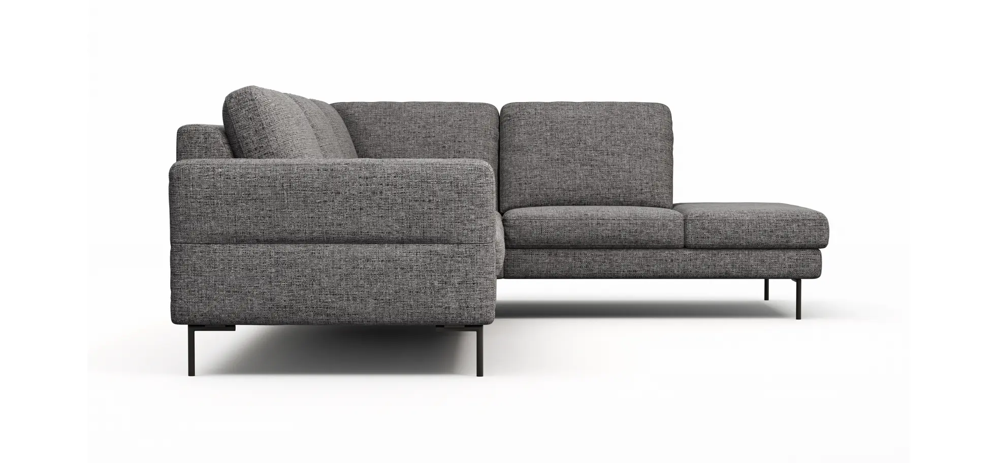Ecksofa Enna - 3-Sitzer, Ecke rechts, Sitzvorzug (motorisch), Stoff, Graphit