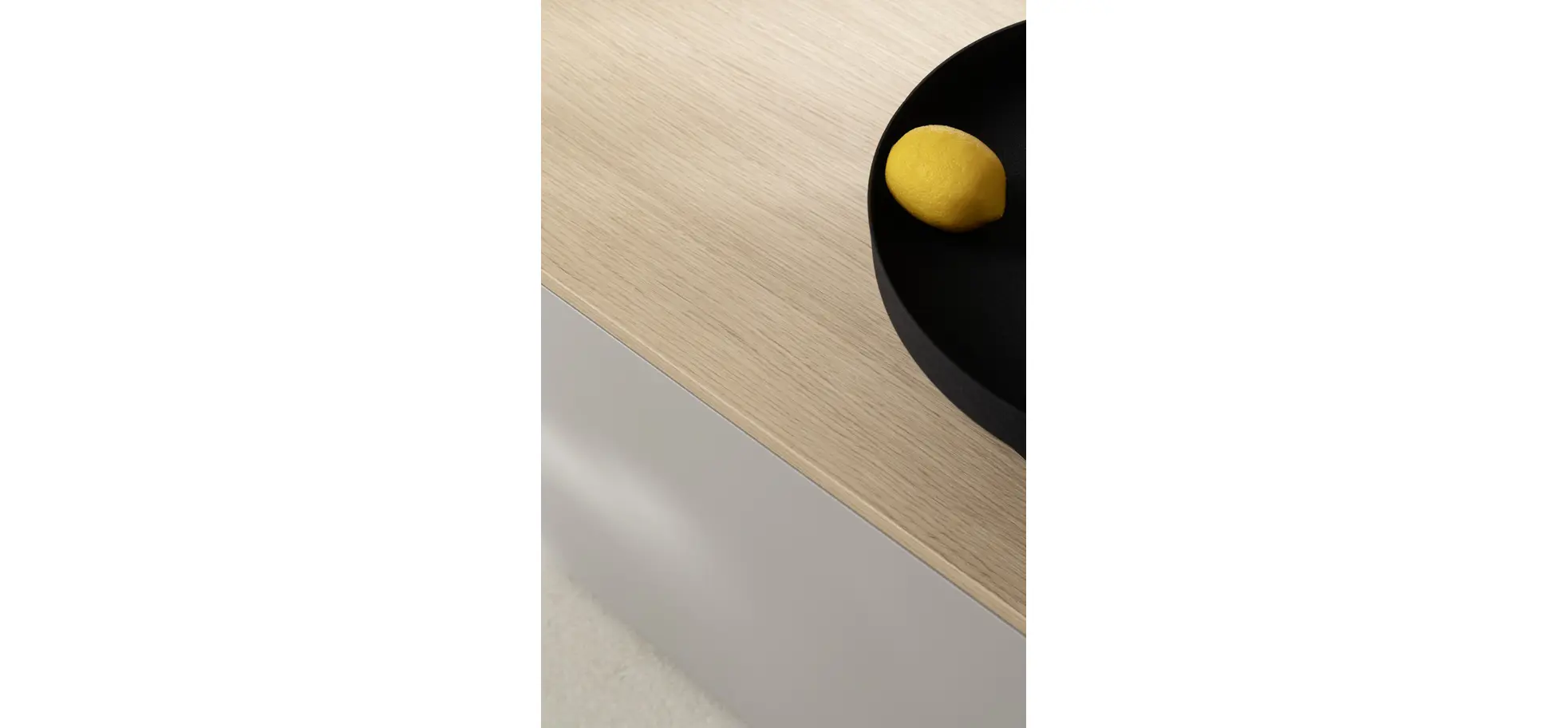 Wohnwand Venzone - B ca. 360 cm, Lack, Hellgrau, Eiche furniert