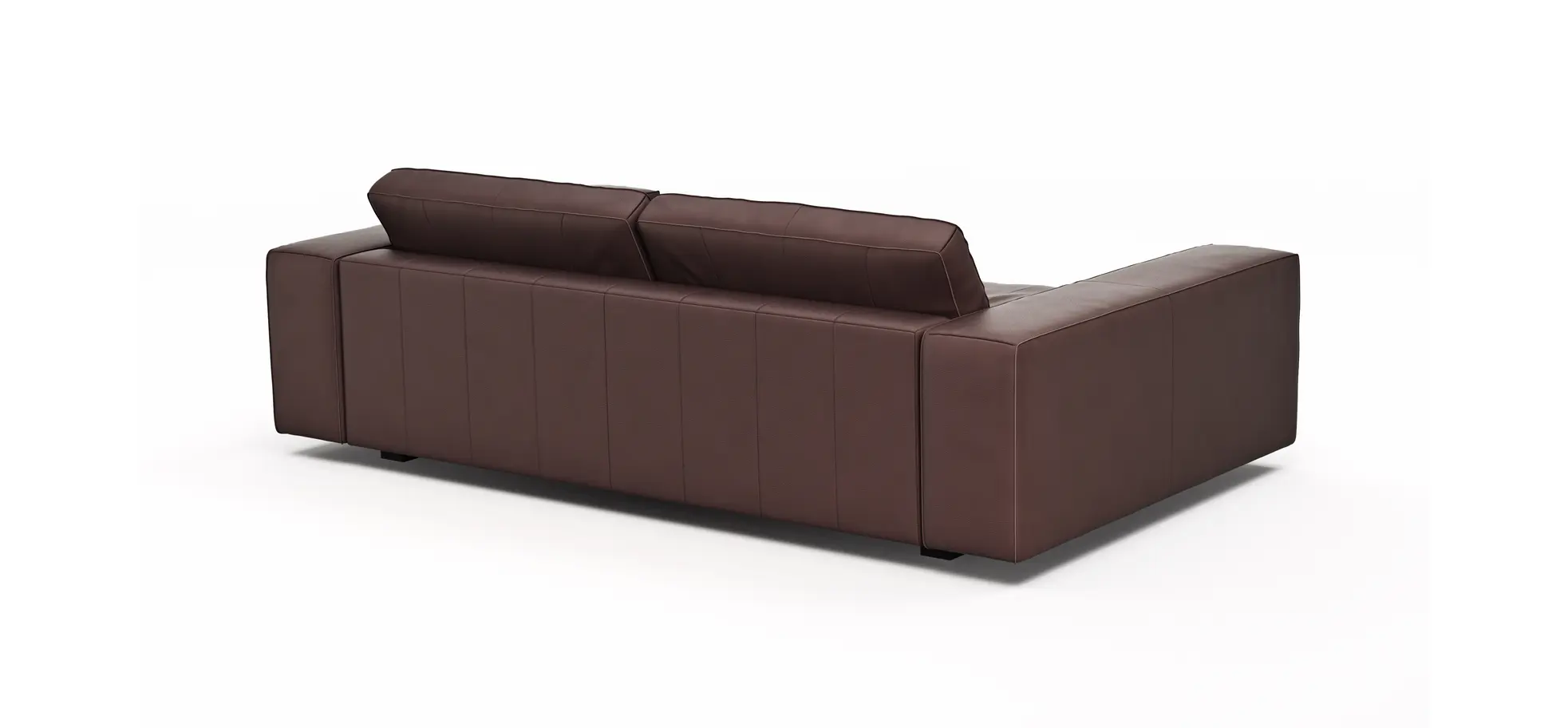 Sofa Aprino 1 - 3,5-Sitzer XXL, Dickleder, Dunkelbraun, Armlehne Block breit