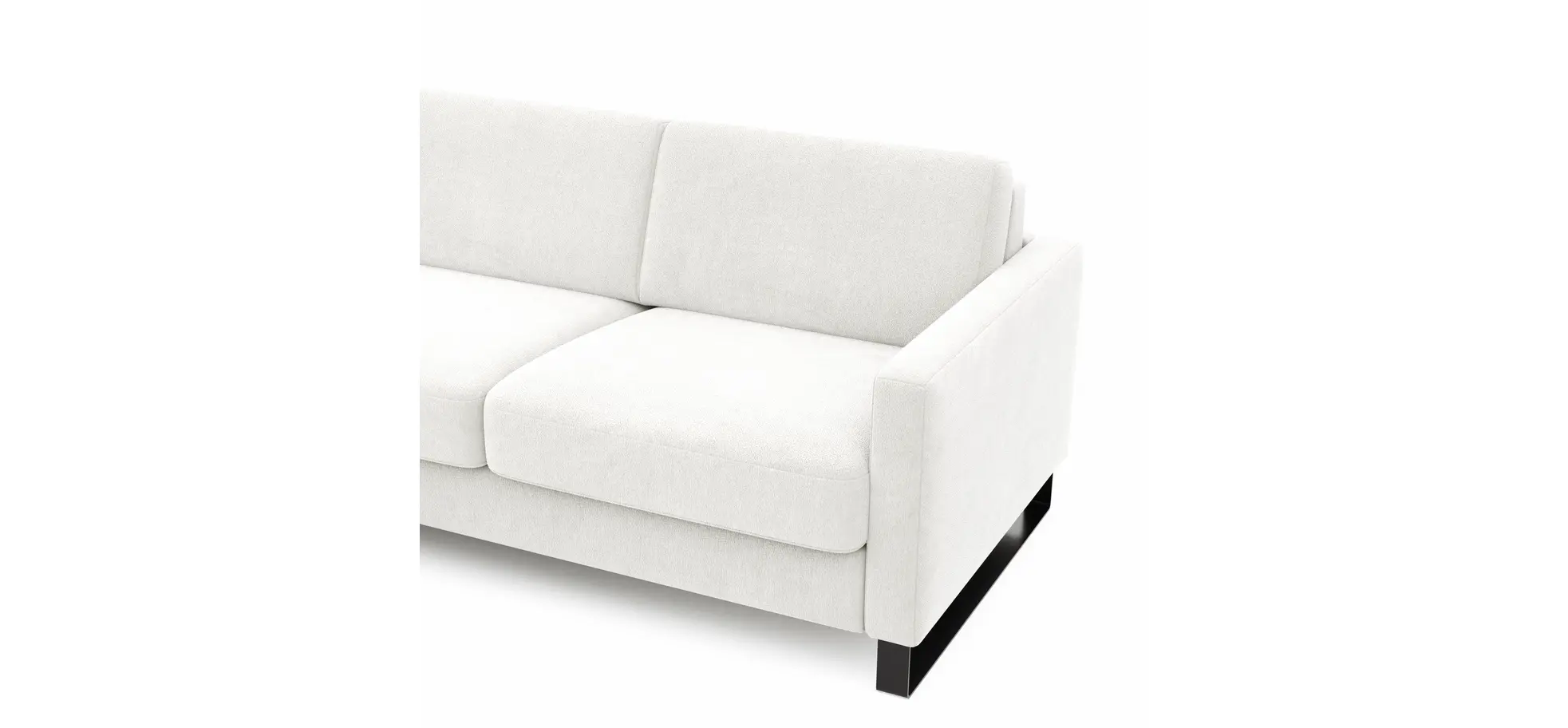 Schlafsofa Laredo - Longchair mit 2-Sitzer rechts inkl. Schlaffunktion mit Bettkasten, Stoff, Graubeige