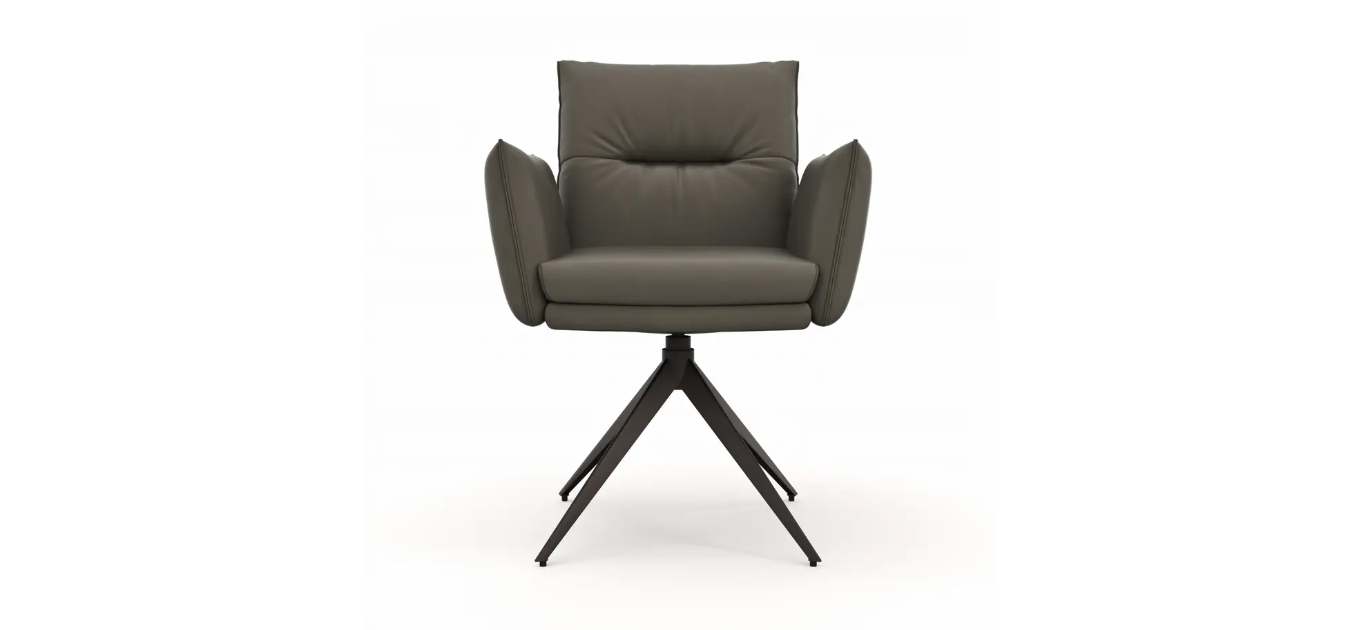 Armlehnstuhl Coscino - Leder, Schlamm