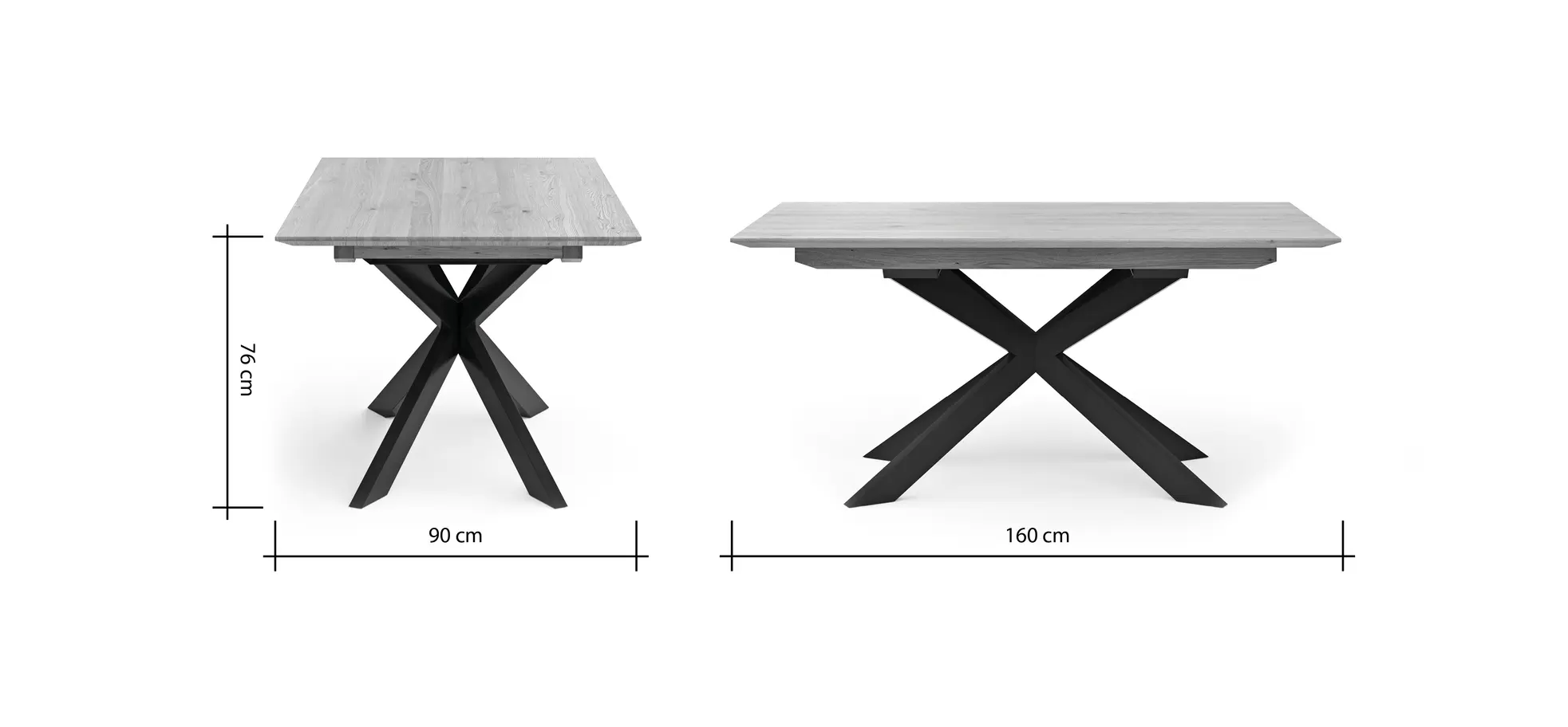 Esstisch Talara Lola - LB ca. 160x90cm, Wildeiche Bianco