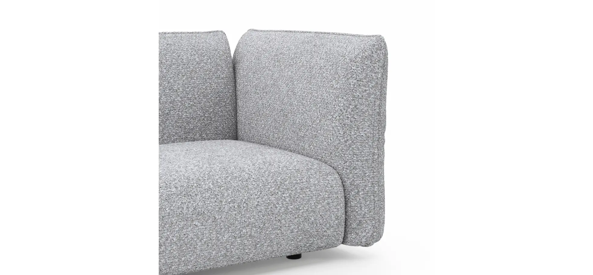 Trapezsofa Motone - Ecke links mit 2-Sitzer, Stoff, Hellgrau