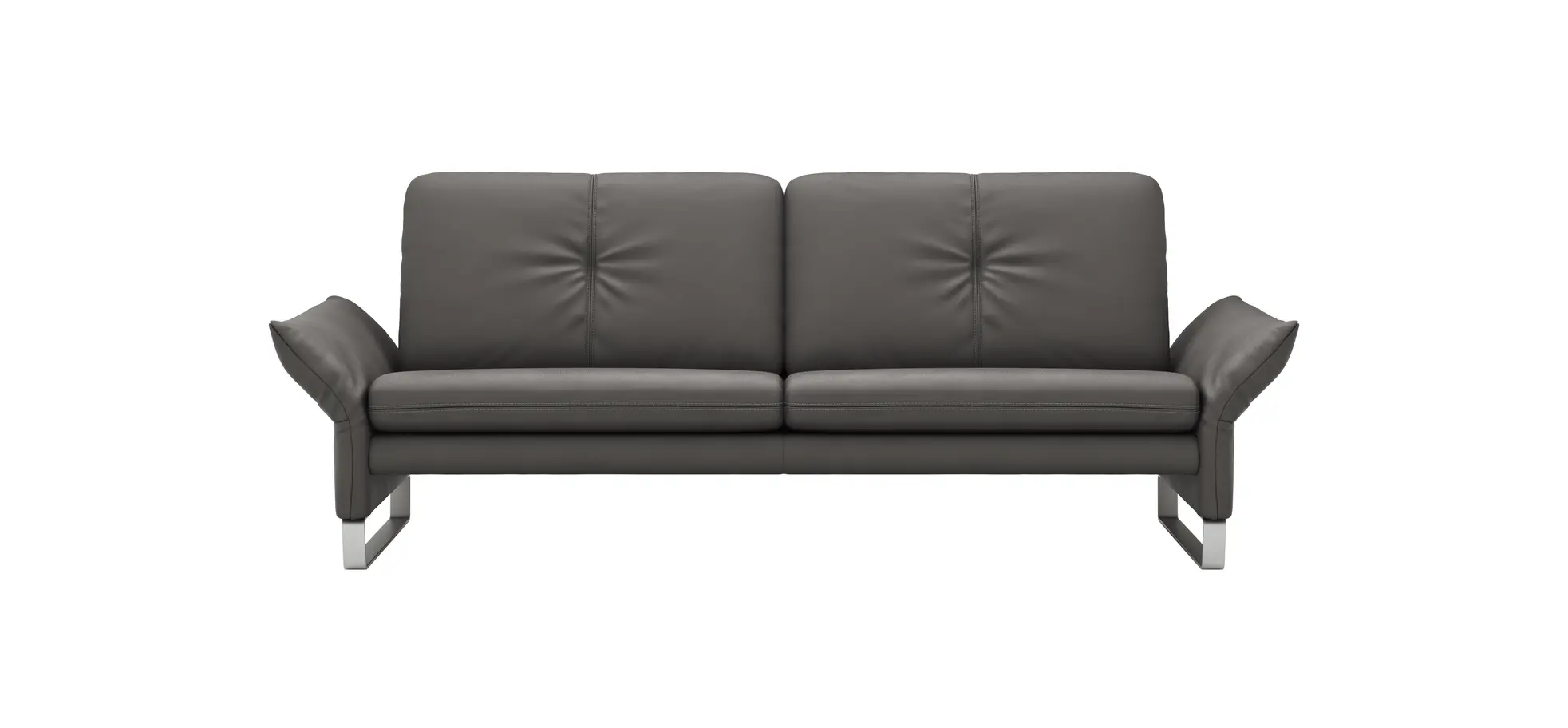 Sofa Tenero - 3-Sitzer inkl. Armlehne verstellbar, Leder, Anthrazit 110705