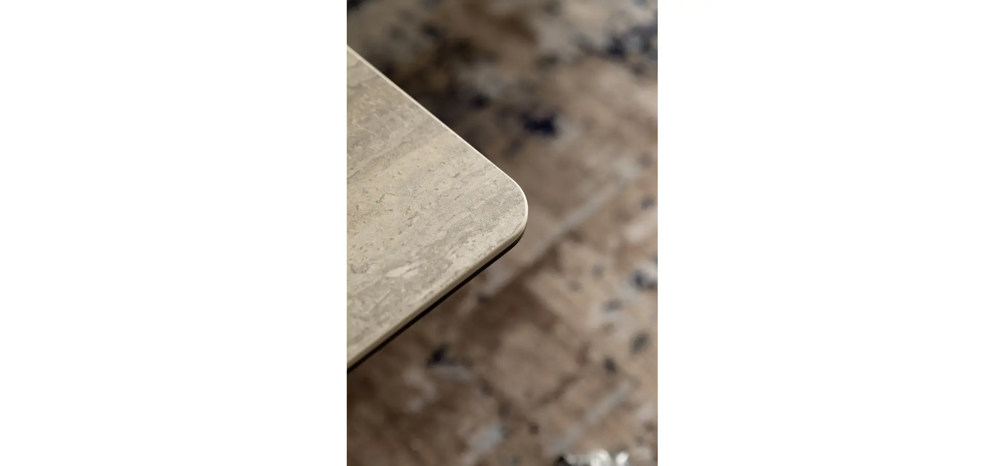 Couchtisch Cena - LB ca. 132x108 cm, Platten drehbar, Keramik, Travertin 