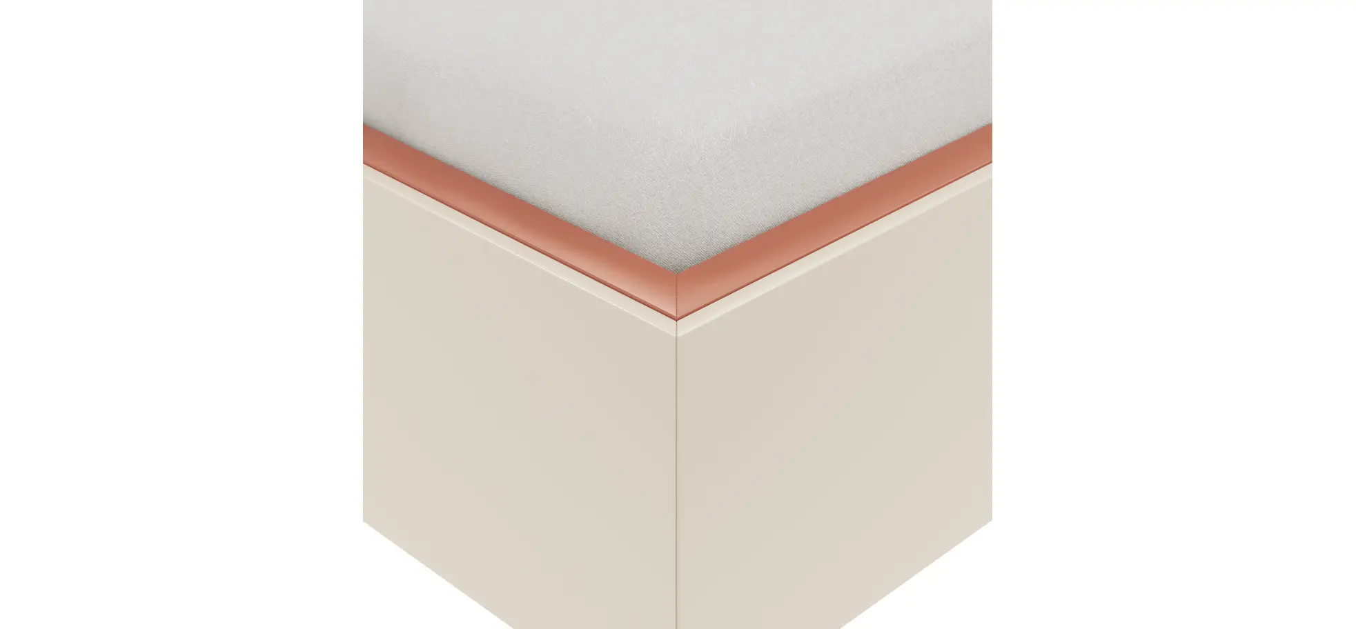 Bettanlage Matera - Lack, Creme, Absetzung, Pfirsich