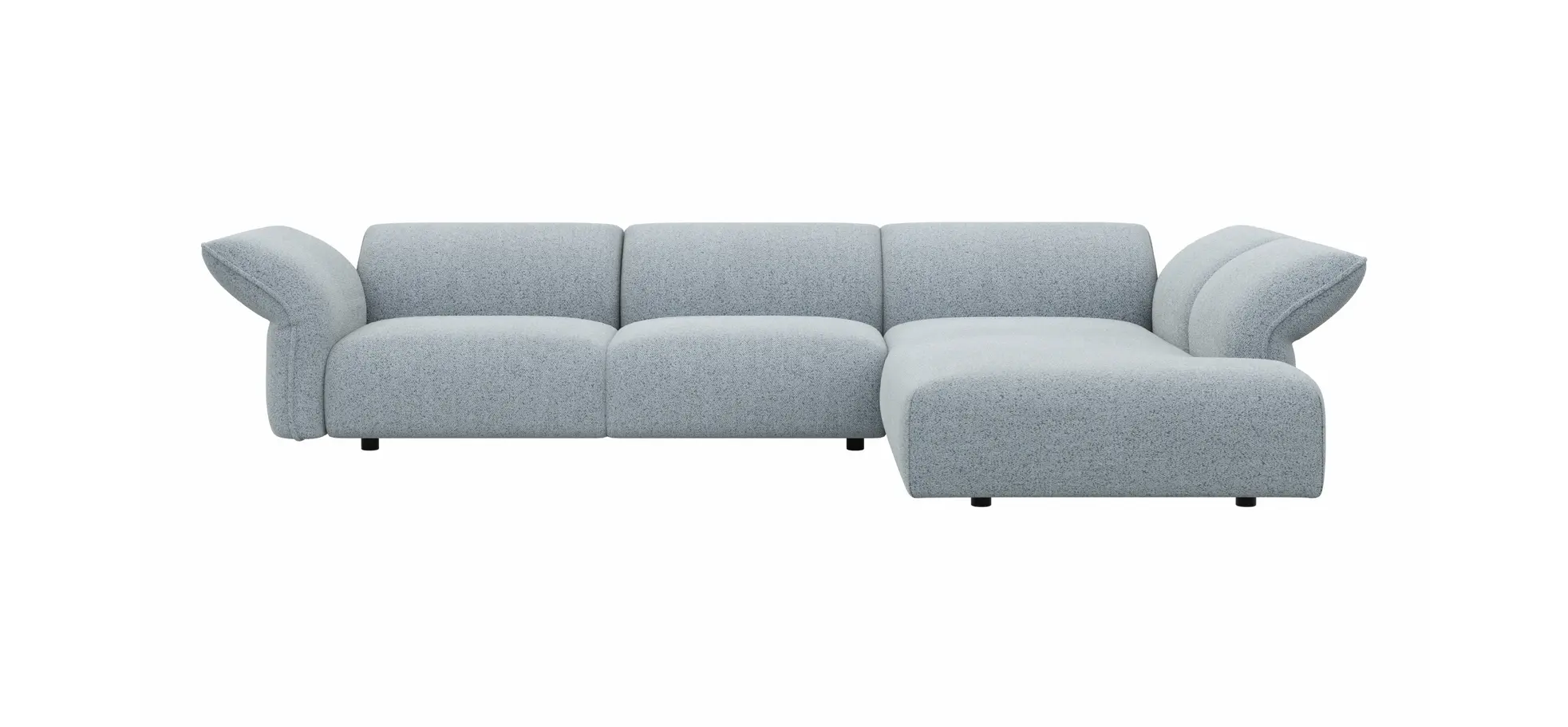 Ecksofa Motone - 2,5-Sitzer mit Ecke rechts, Stoff, Hellblau 203109