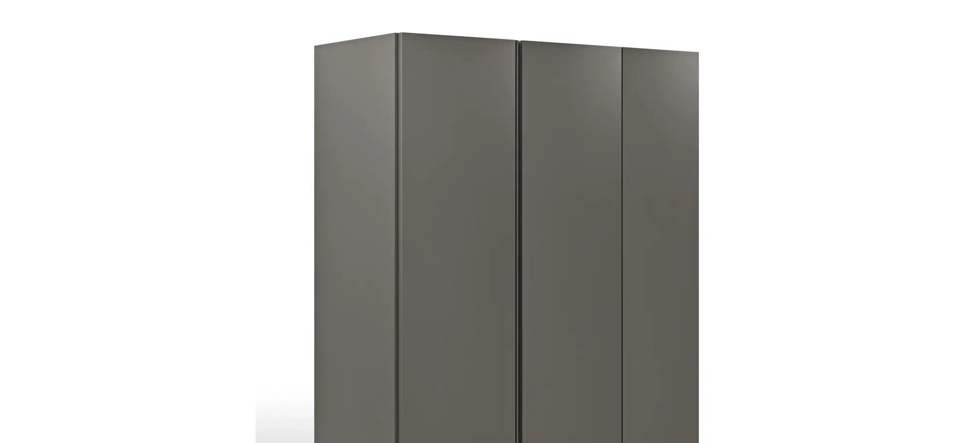 Drehtürenschrank Loretto - B ca. 254 cm, Melamin matt, Anthrazit