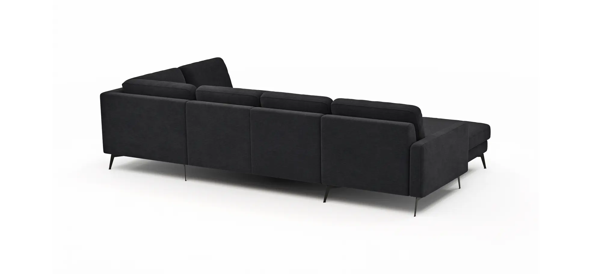 Wohnlandschaft Enna - Longchair links, 2,5-Sitzer, Ecke rechts, Stoff, Anthrazit