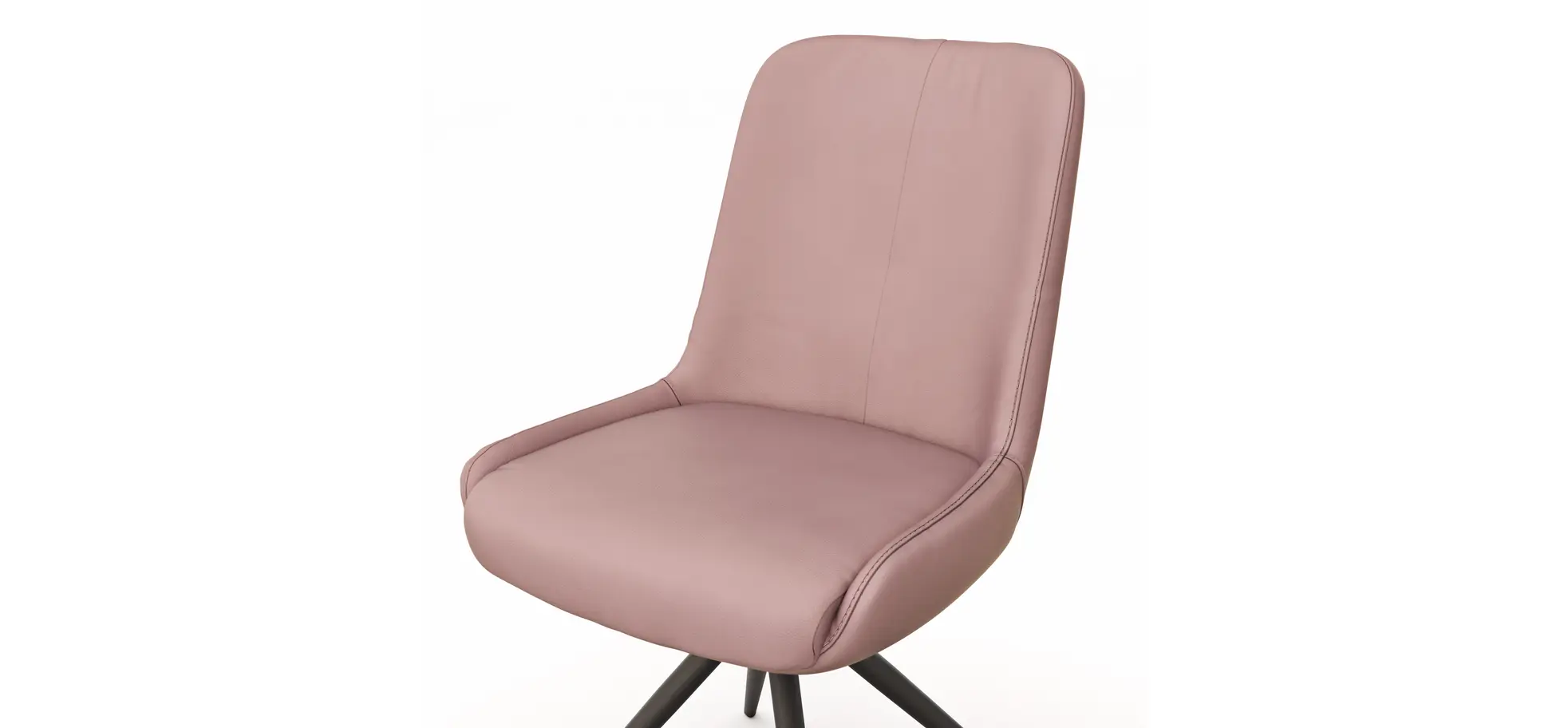 Stuhl Mis - Leder, Mauve, Gestell, Schwarz