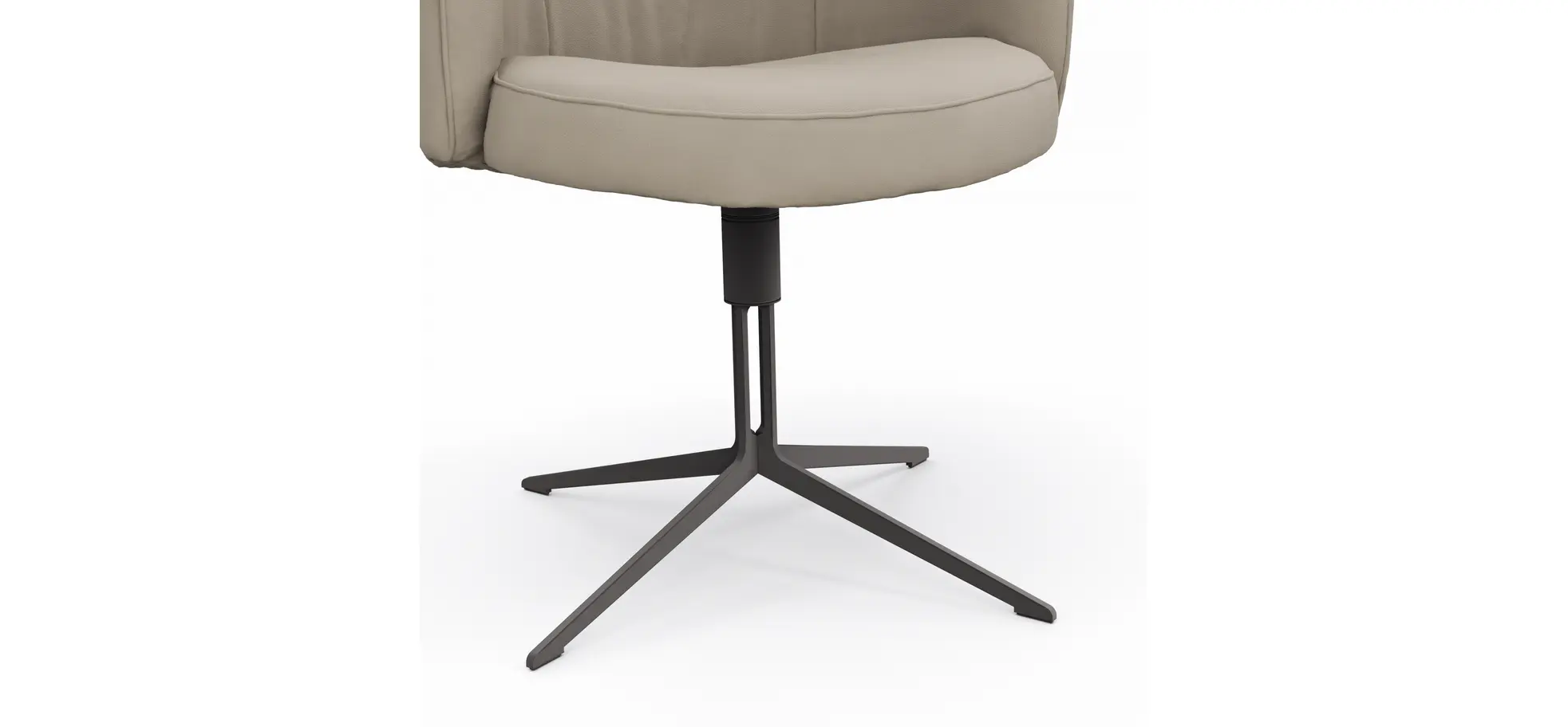 Armlehnstuhl Milana - drehbar, Leder, Offwhite