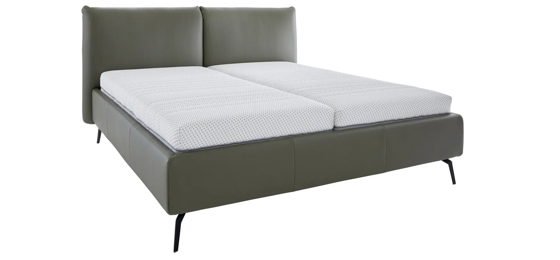 Polsterbett Delia - Liegefläche ca. 180x200 cm, Leder, Oliv 3027040