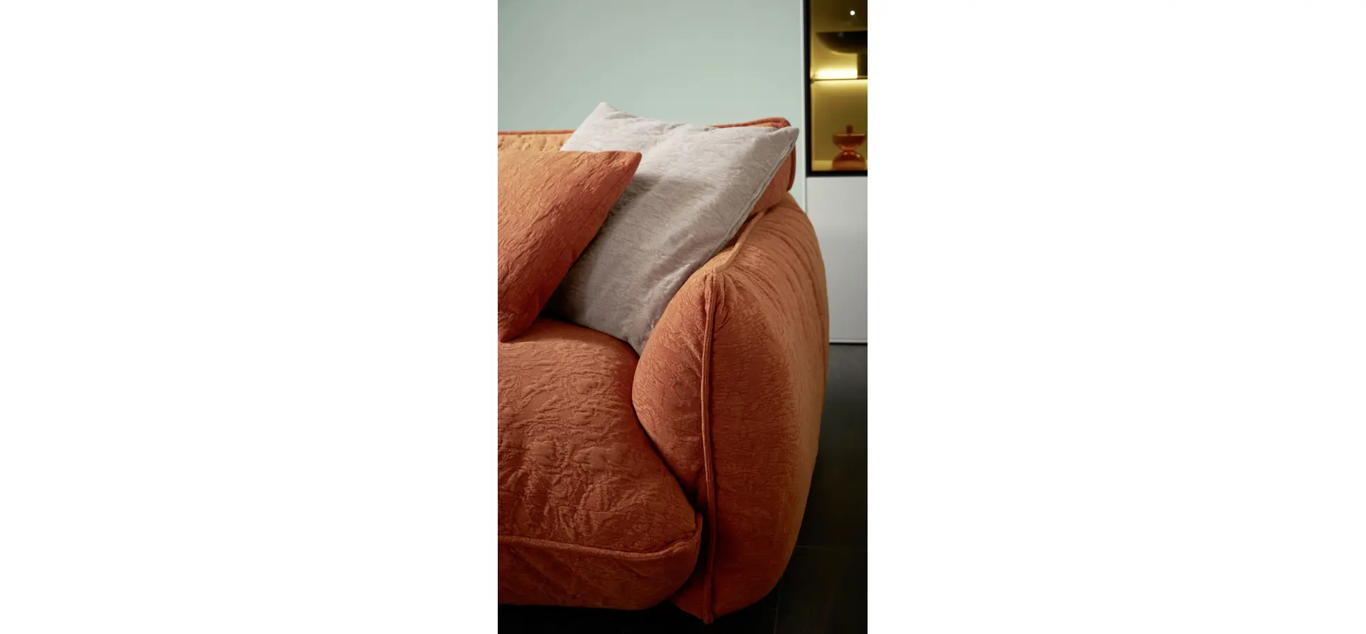 Sofa Fluffy - 4-Sitzer inkl. Rückenlehne verstellbar, Stoff, Kupfer