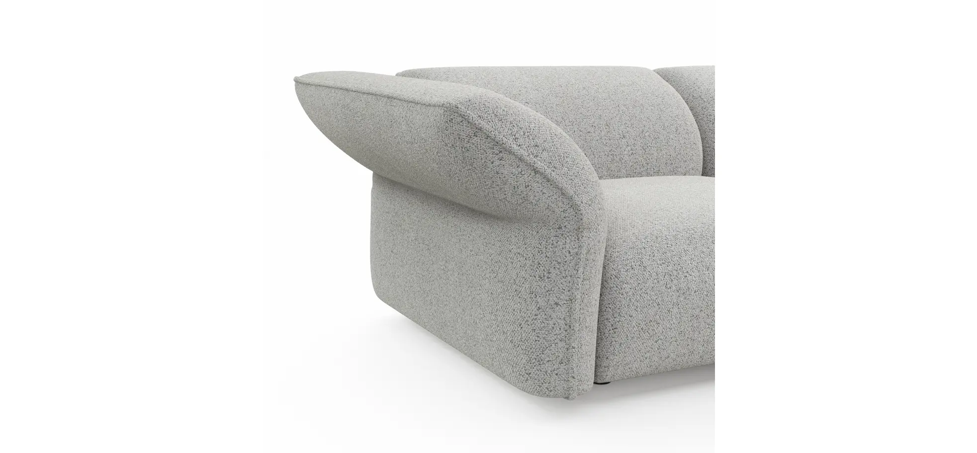Ecksofa Motone - 2,5-Sitzer mit Ecke rechts, Stoff, Hellgrau