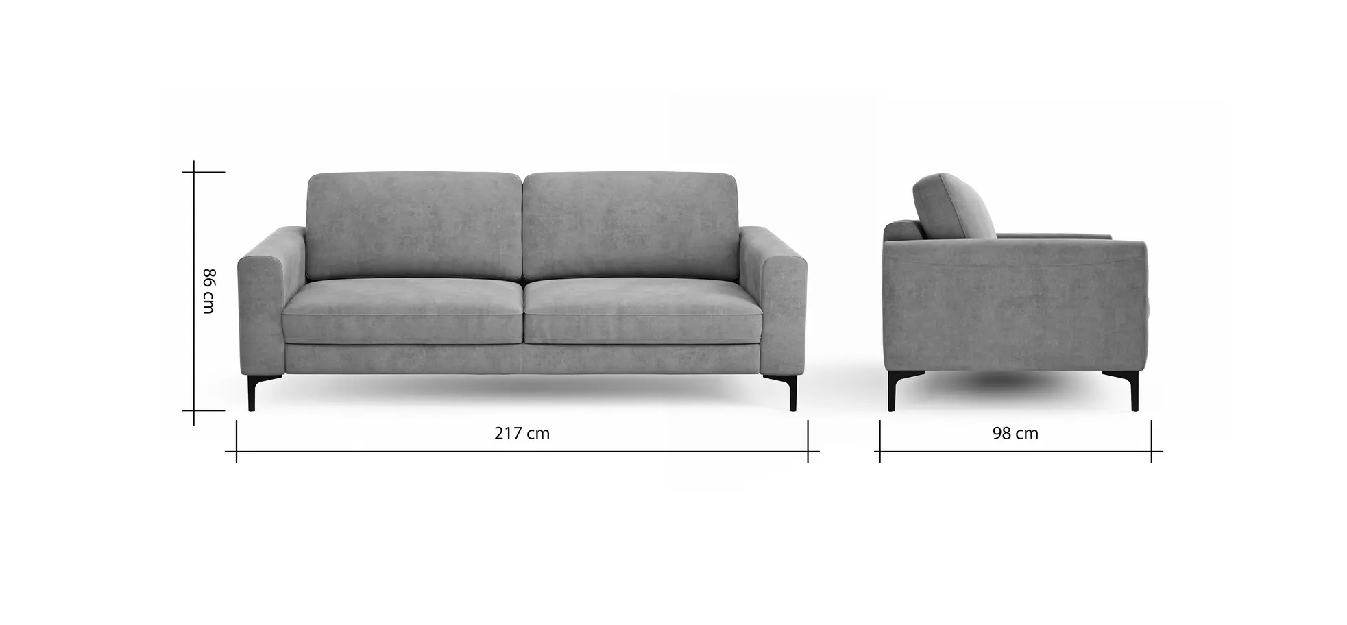 Sofa Oviedo - 3-Sitzer, Stoff, Braungrün